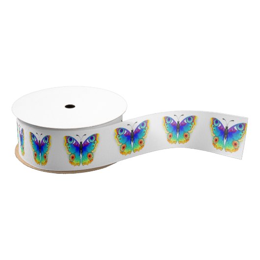 Rainbow Butterfly Peacock Eye Grosgrain Lint (Spoel)