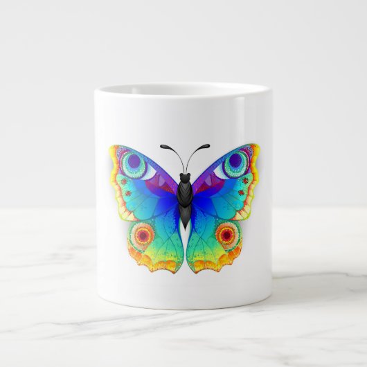 Rainbow Butterfly Peacock Eye Grote Koffiekop (Voorkant)