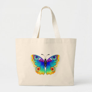 Rainbow Butterfly Peacock Eye Grote Tote Bag