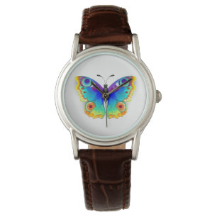 Rainbow Butterfly Peacock Eye Horloge