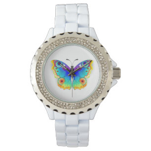 Rainbow Butterfly Peacock Eye Horloge