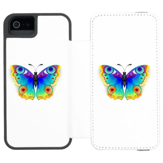 Rainbow Butterfly Peacock Eye Incipio iPhone Portemonnee Hoesje (Agenda Open)