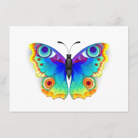 Rainbow Butterfly Peacock Eye Informatiekaartje (Voorkant)