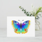 Rainbow Butterfly Peacock Eye Informatiekaartje (Staand voorkant)