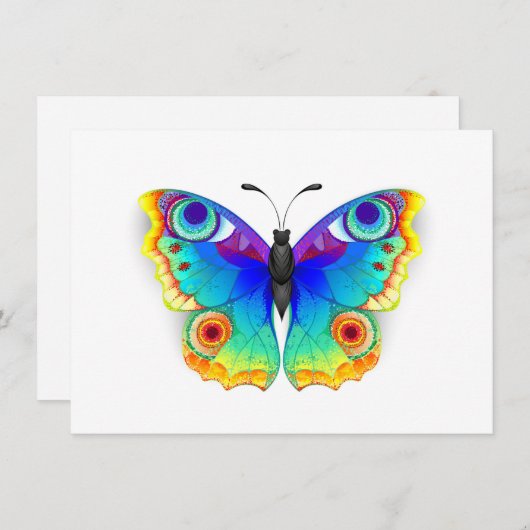 Rainbow Butterfly Peacock Eye Informatiekaartje (Voorkant / Achterkant)