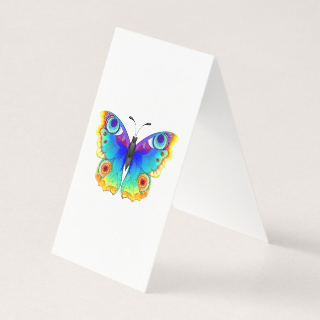 Rainbow Butterfly Peacock Eye Kaart (Achterkant)