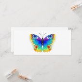 Rainbow Butterfly Peacock Eye Kaart (Voorkant / Achterkant in situ)