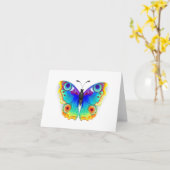 Rainbow Butterfly Peacock Eye Kaart (Gele Bloem)