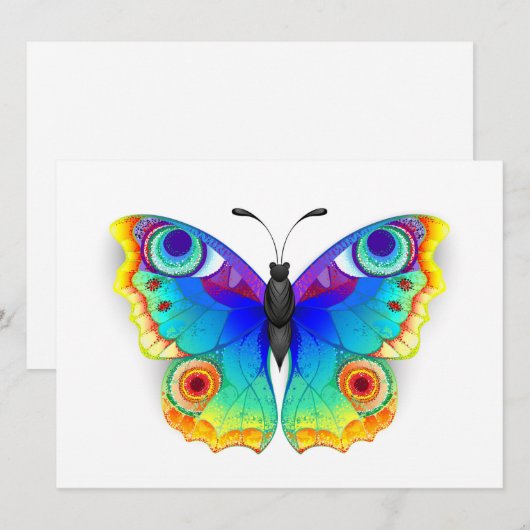 Rainbow Butterfly Peacock Eye Kaart (Voorkant / Achterkant)