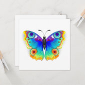 Rainbow Butterfly Peacock Eye Kaart (Voorkant / Achterkant in situ)