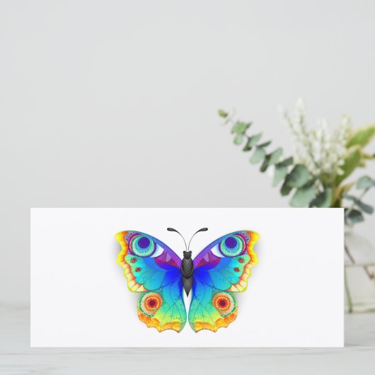 Rainbow Butterfly Peacock Eye Kaart (Staand voorkant)