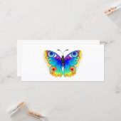 Rainbow Butterfly Peacock Eye Kaart (Voorkant / Achterkant in situ)