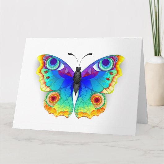 Rainbow Butterfly Peacock Eye Kaart (Voorkant)