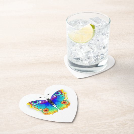 Rainbow Butterfly Peacock Eye Kartonnen Onderzetters (Insitu)
