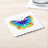 Rainbow Butterfly Peacock Eye Kartonnen Onderzetters (Gebogen)