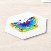Rainbow Butterfly Peacock Eye Kartonnen Onderzetters (Schuin)