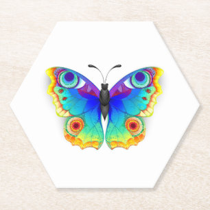 Rainbow Butterfly Peacock Eye Kartonnen Onderzetters