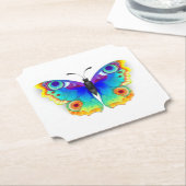 Rainbow Butterfly Peacock Eye Kartonnen Onderzetters (Gekanteld)