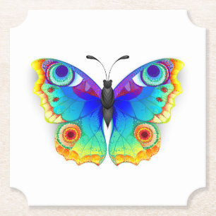 Rainbow Butterfly Peacock Eye Kartonnen Onderzetters