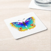 Rainbow Butterfly Peacock Eye Kartonnen Onderzetters (Schuin)