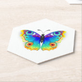Rainbow Butterfly Peacock Eye Kartonnen Onderzetters (Schuin)