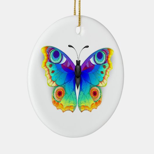 Rainbow Butterfly Peacock Eye Keramisch Ornament (Rechts)