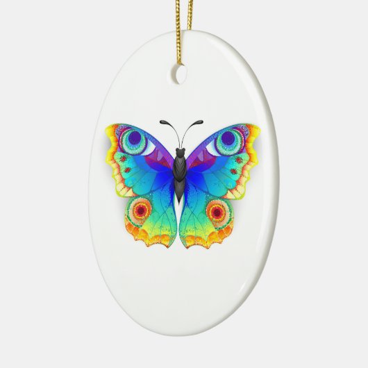 Rainbow Butterfly Peacock Eye Keramisch Ornament (Links)