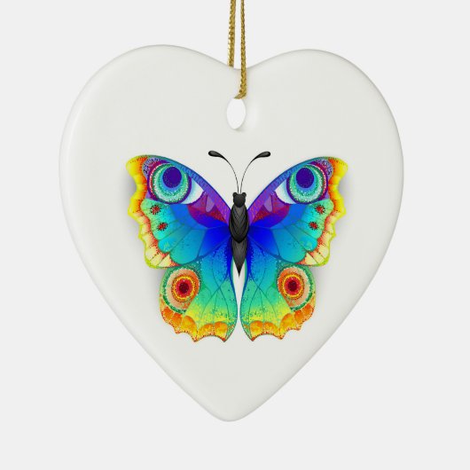 Rainbow Butterfly Peacock Eye Keramisch Ornament (Rechts)