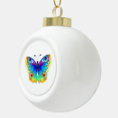 Rainbow Butterfly Peacock Eye Keramische Bal Ornament (Rechts)