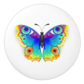 Rainbow Butterfly Peacock Eye Keramische Knop (Voorkant)
