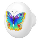 Rainbow Butterfly Peacock Eye Keramische Knop (Rechts)