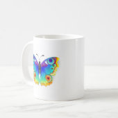Rainbow Butterfly Peacock Eye Koffiemok (Voorkant links)