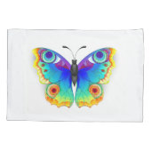 Rainbow Butterfly Peacock Eye Kussensloop (Achterkant-Links)