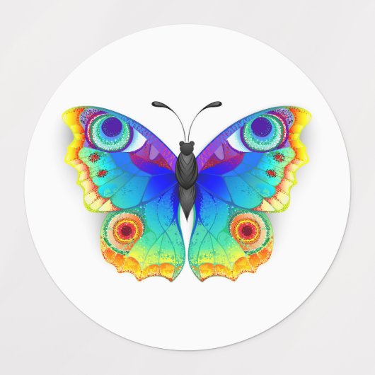Rainbow Butterfly Peacock Eye Labels (Design 2)