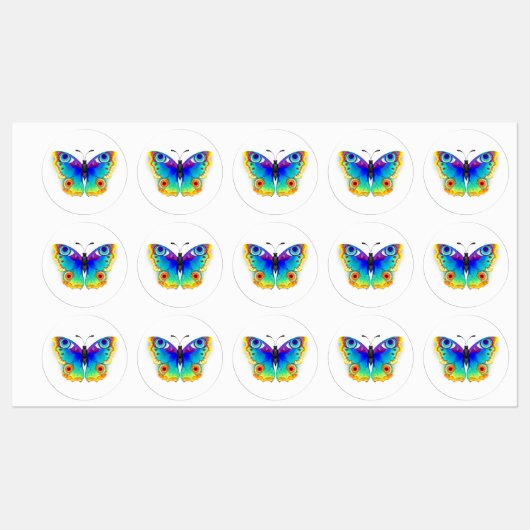 Rainbow Butterfly Peacock Eye Labels (Vel)