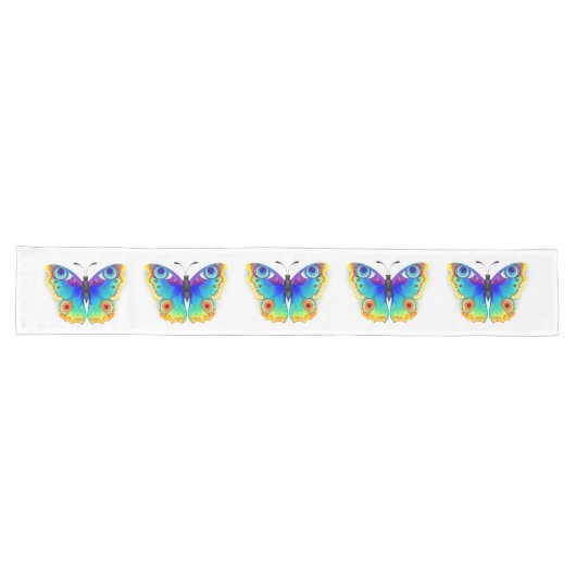 Rainbow Butterfly Peacock Eye Lange Tafelloper (Horizontaal)