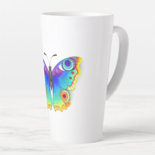 Rainbow Butterfly Peacock Eye Latte Mok (Rechterhoek)