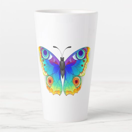 Rainbow Butterfly Peacock Eye Latte Mok (Voorkant)