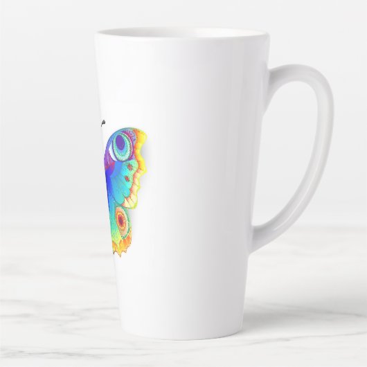 Rainbow Butterfly Peacock Eye Latte Mok (Rechts)