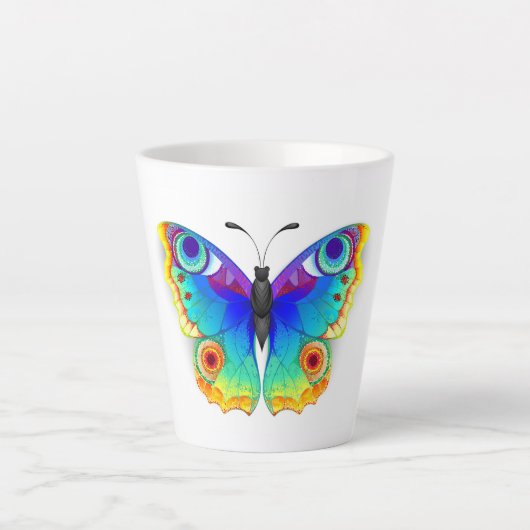 Rainbow Butterfly Peacock Eye Latte Mok (Voorkant)