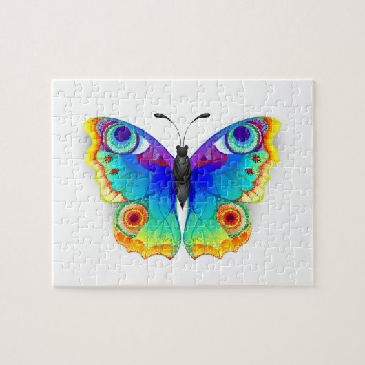 Rainbow Butterfly Peacock Eye Legpuzzel (Horizontaal)