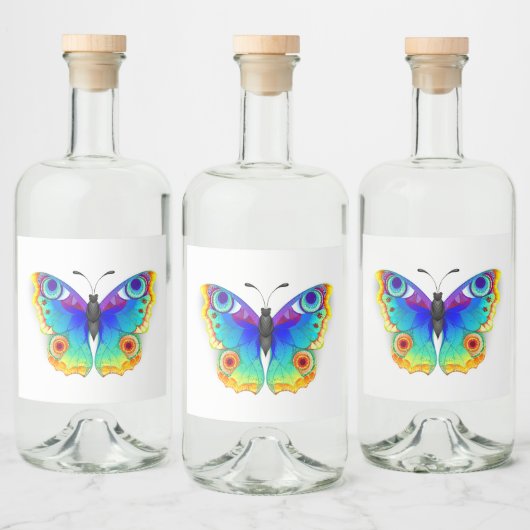 Rainbow Butterfly Peacock Eye Likeurfles Etiket (Flessen)