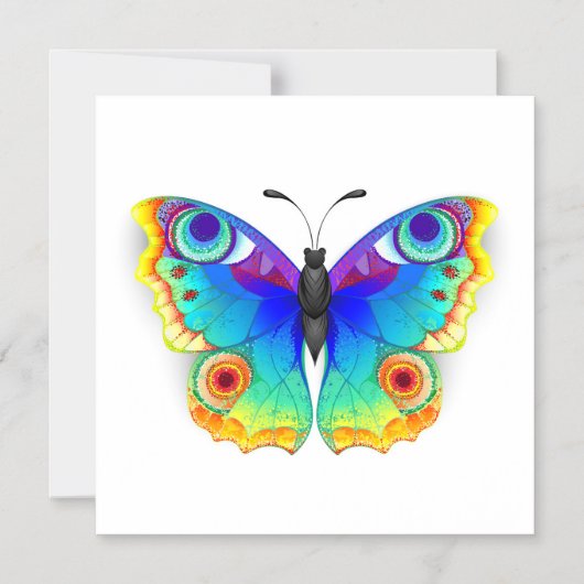 Rainbow Butterfly Peacock Eye Magnetische Uitnodiging (Voorkant)
