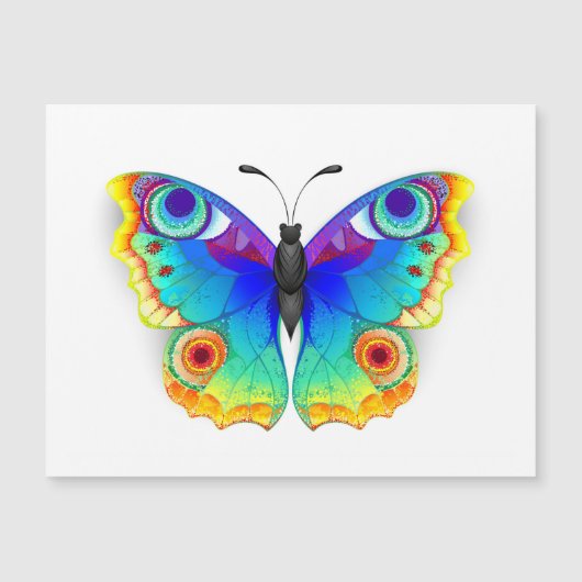 Rainbow Butterfly Peacock Eye Magnetische Uitnodiging (Voorkant)
