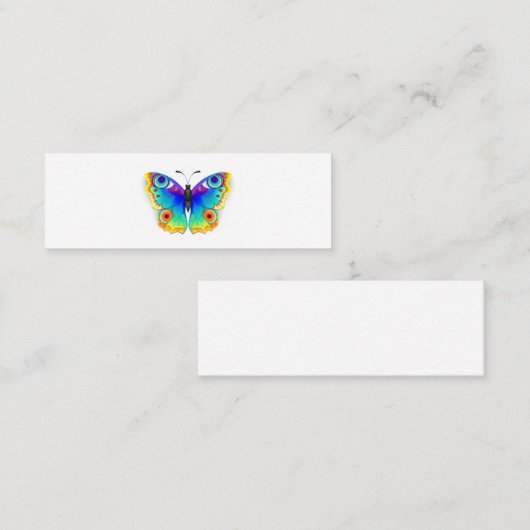 Rainbow Butterfly Peacock Eye Mini Visitekaartje (Voorkant / Achterkant)