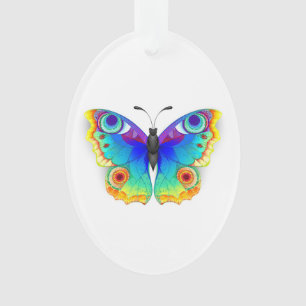 Rainbow Butterfly Peacock Eye Ornament