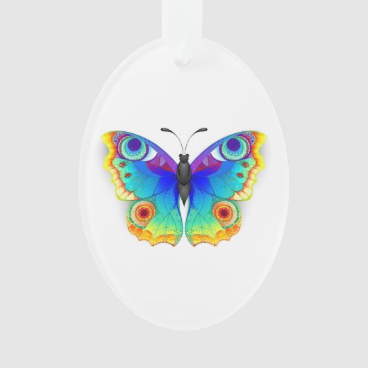 Rainbow Butterfly Peacock Eye Ornament (voorkant)