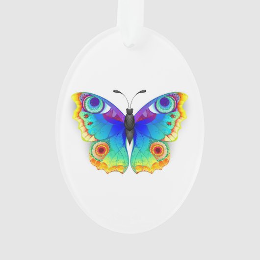 Rainbow Butterfly Peacock Eye Ornament (achterkant)