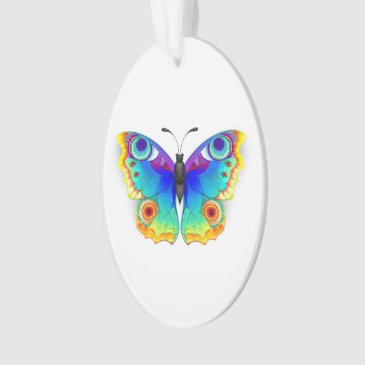 Rainbow Butterfly Peacock Eye Ornament (voorkant)