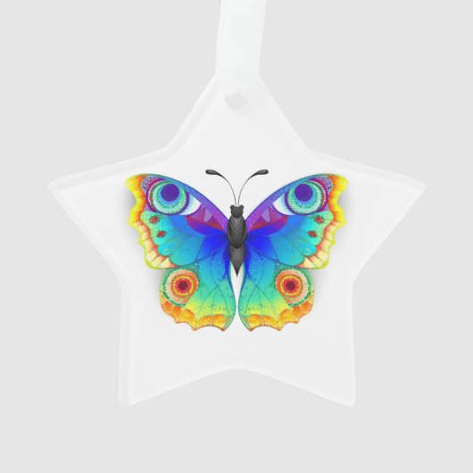 Rainbow Butterfly Peacock Eye Ornament (achterkant)